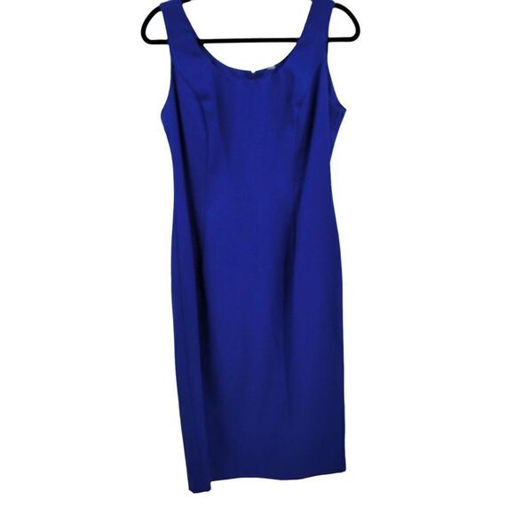 Vintage 80s Nah Nah Petites Dress Set M Royal Blue Pearl Sequin Jacket Midi Glam - Picture 8 of 17